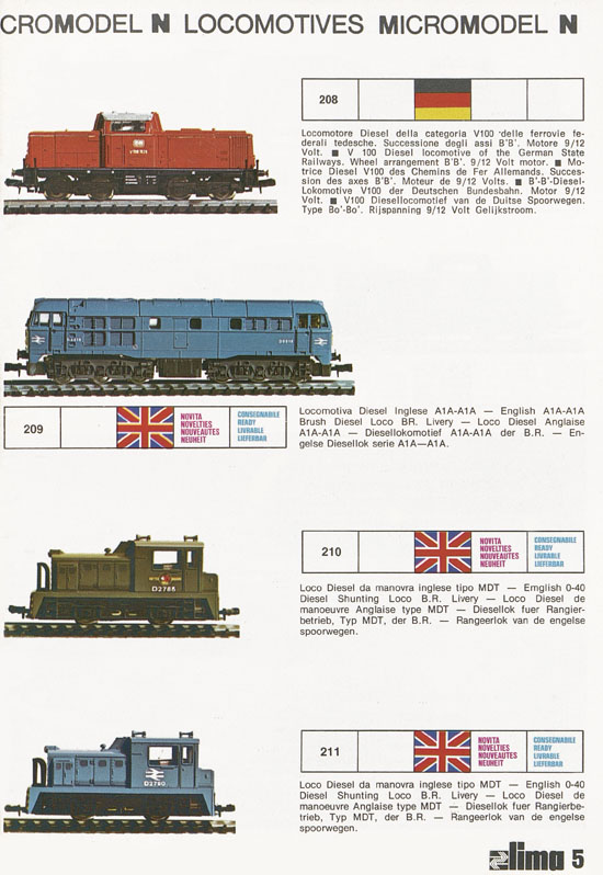 Lima Catalogo Micro Model N 1974-1975