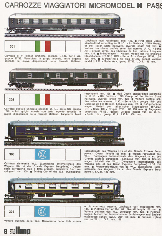 Lima Catalogo Micro Model N 1974-1975