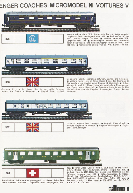 Lima Catalogo Micro Model N 1974-1975