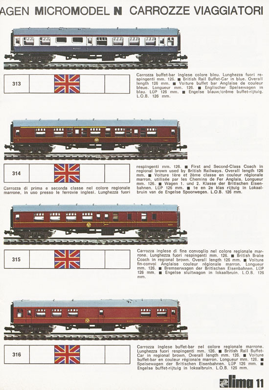 Lima Catalogo Micro Model N 1974-1975