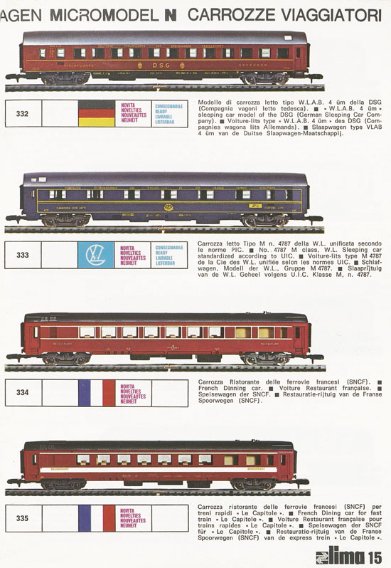 Lima Catalogo Micro Model N 1974-1975