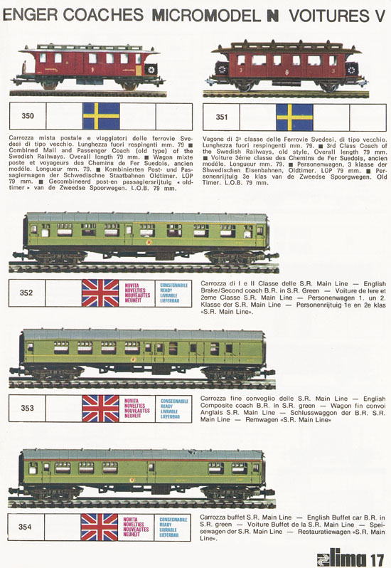 Lima Catalogo Micro Model N 1974-1975