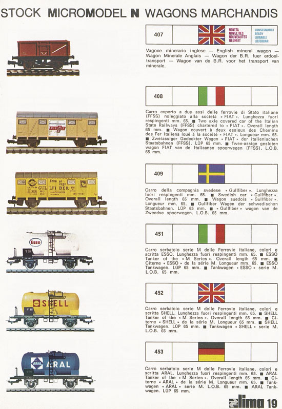 Lima Catalogo Micro Model N 1974-1975