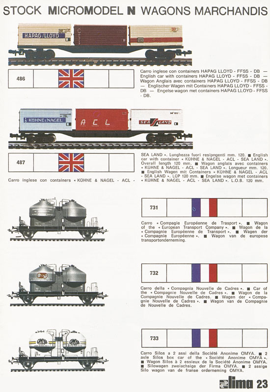 Lima Catalogo Micro Model N 1974-1975