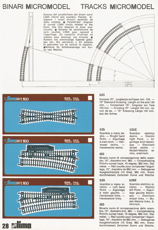 Lima Catalogo Micro Model N 1974-1975