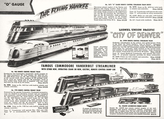 Lionel Katalog 1938, Lionel catalog 1938