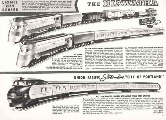 Lionel Katalog 1938, Lionel catalog 1938