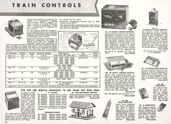 Lionel Katalog 1938, Lionel catalog 1938