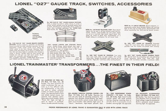 Lionel Consumer catalog 1957