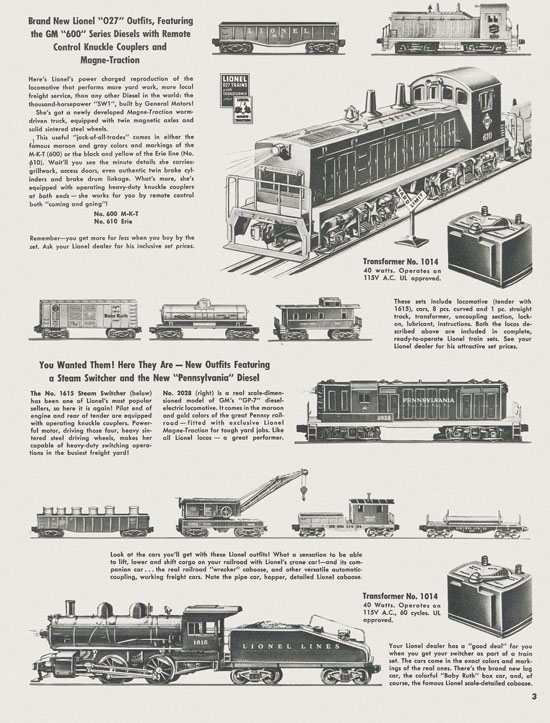 Lionel Trains brochure 1955