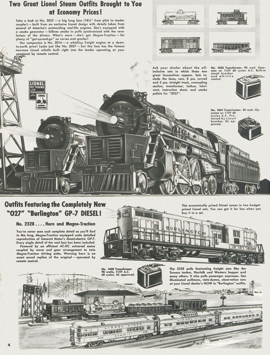 Lionel Trains brochure 1955