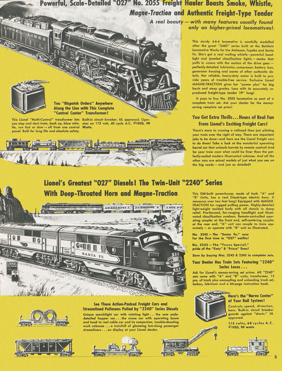 Lionel Trains brochure 1955