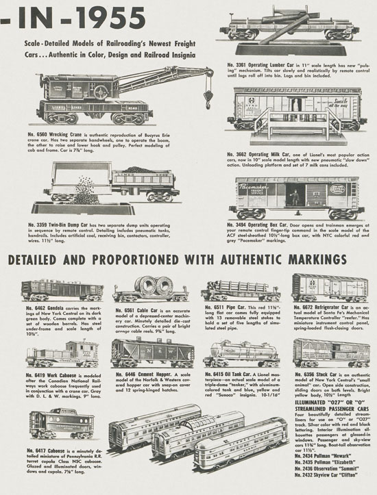 Lionel Trains brochure 1955