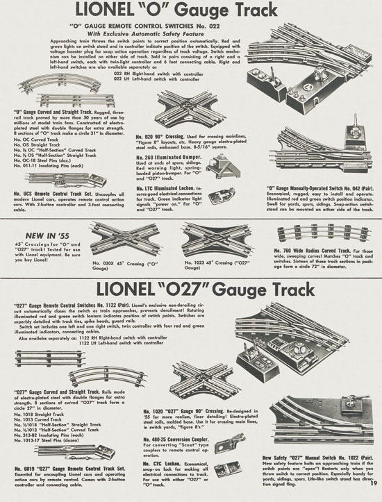 Lionel Trains brochure 1955