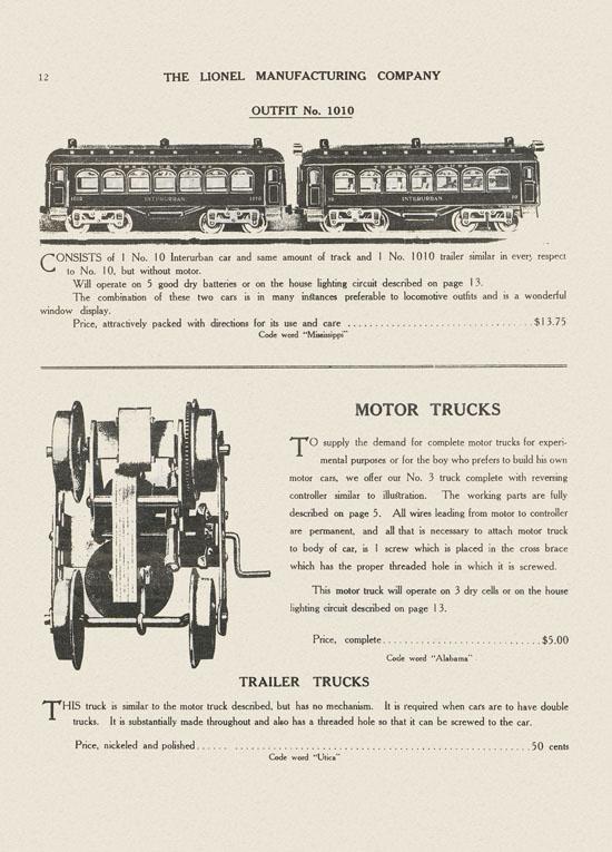 Lionel catalog 1911