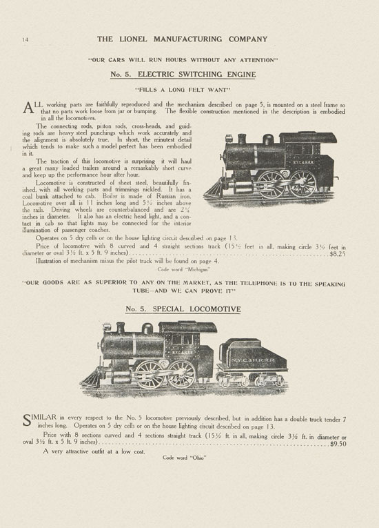 Lionel catalog 1911