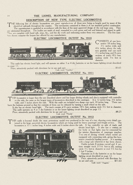 Lionel catalog 1911