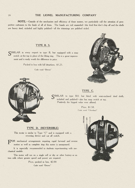 Lionel catalog 1911