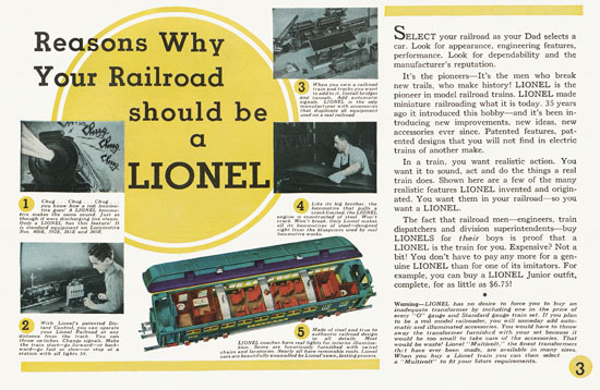 Lionel Trains catalog 1934