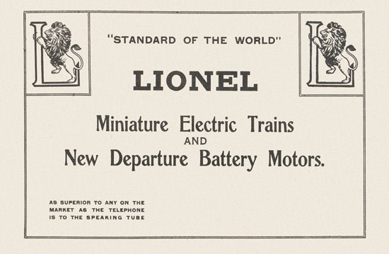 Lionel catalogue 1909