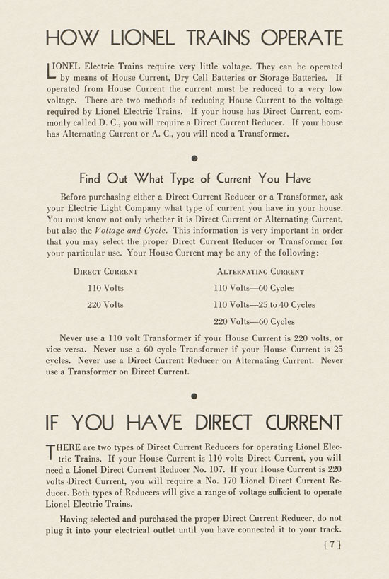 Lionel Instructions for Assembling and Operating 1936