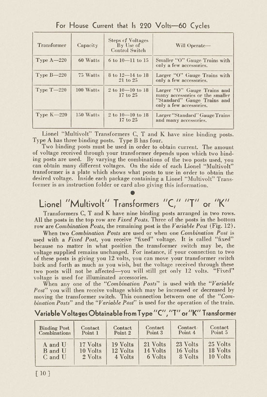 Lionel Instructions for Assembling and Operating 1936