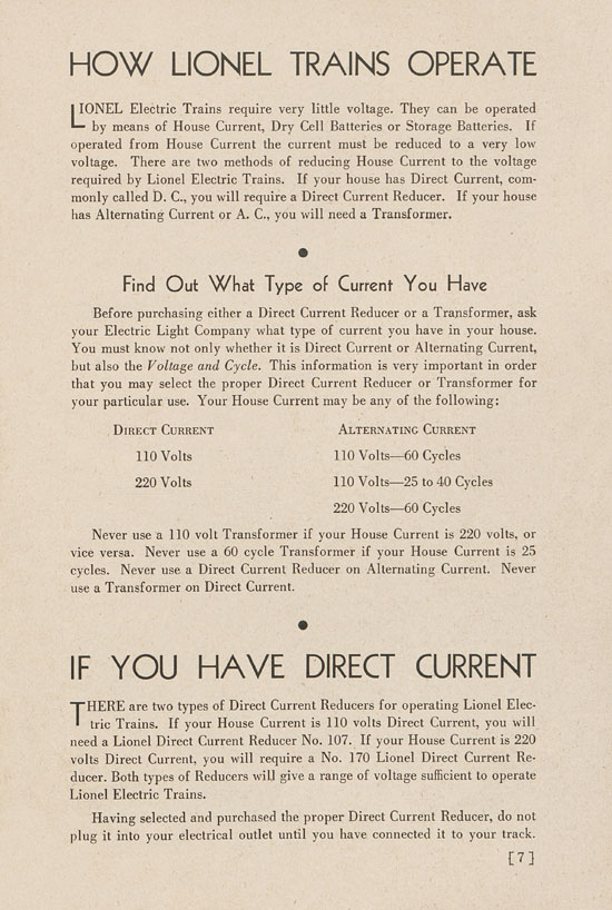 Lionel Instructions for Assembling and Operating 1938