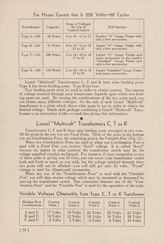 Lionel Instructions for Assembling and Operating 1938