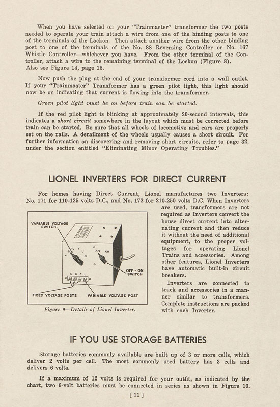 Lionel Instructions for Assembling and Operating 1939