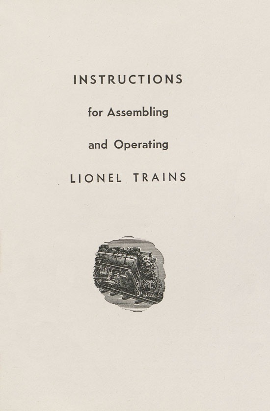 Lionel Instructions for Assembling and Operating 1946