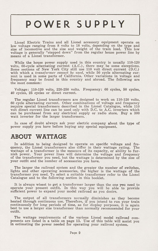 Lionel Instructions for Assembling and Operating 1947