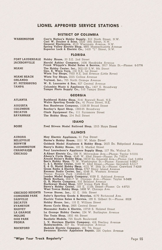 Lionel Instructions for Assembling and Operating 1950