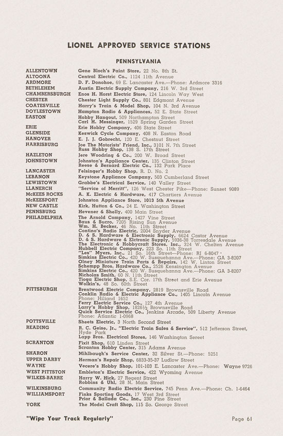 Lionel Instructions for Assembling and Operating 1950