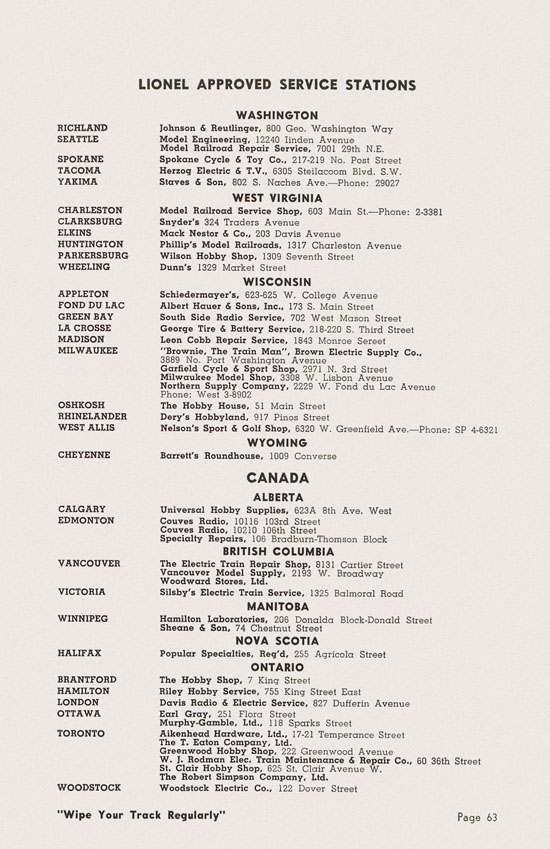 Lionel Instructions for Assembling and Operating 1950