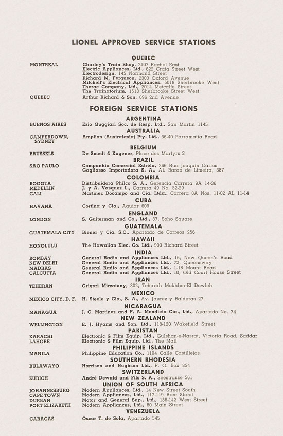 Lionel Instructions for Assembling and Operating 1950