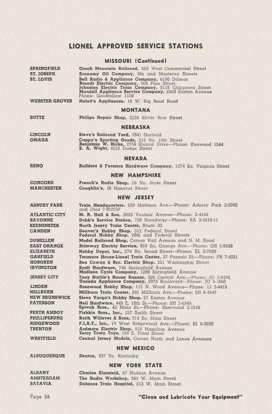 Lionel Instructions for Assembling and Operating 1951