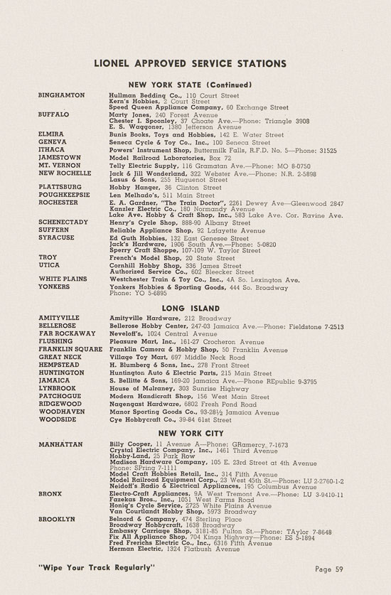 Lionel Instructions for Assembling and Operating 1951