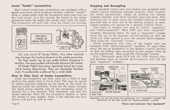 Lionel Instructions for Assembling and Operating 1953