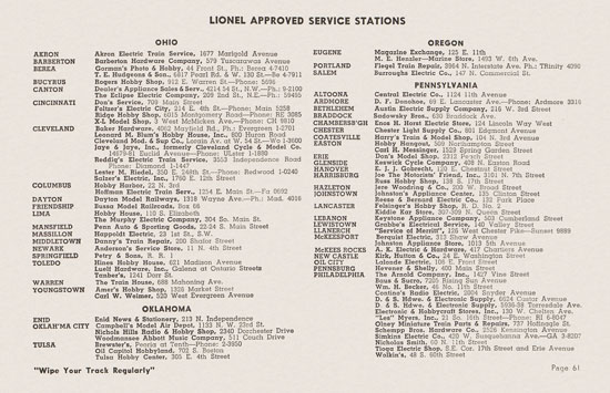 Lionel Instructions for Assembling and Operating 1953