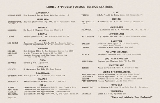 Lionel Instructions for Assembling and Operating 1953