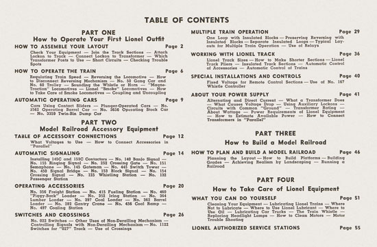 Lionel Instructions for Assembling and Operating 1955-1956