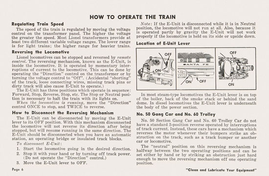 Lionel Instructions for Assembling and Operating 1955-1956