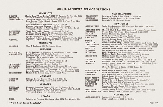 Lionel Instructions for Assembling and Operating 1955-1956