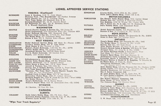 Lionel Instructions for Assembling and Operating 1955-1956