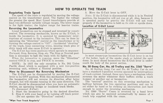 Lionel Instructions for Assembling and Operating 1957