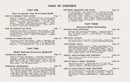 Lionel Instructions for Assembling and Operating 1957