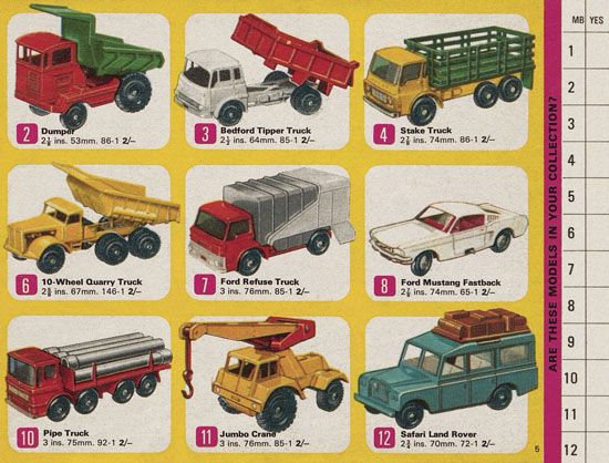 Matchbox Catalogue 1967