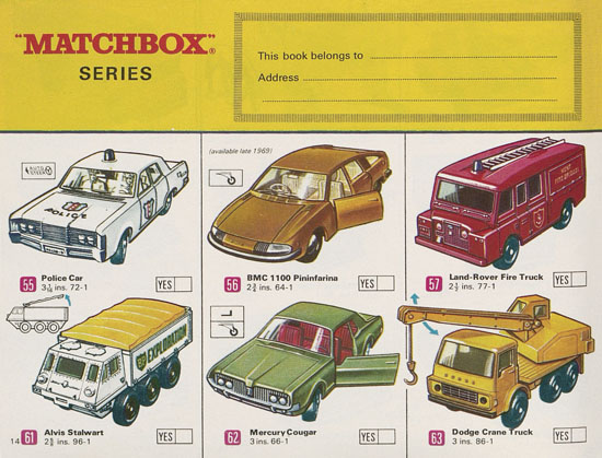 Matchbox Katalog 1969