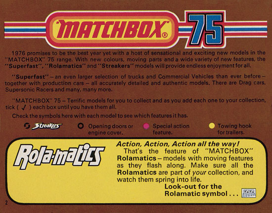 Matchbox catalogue 1976