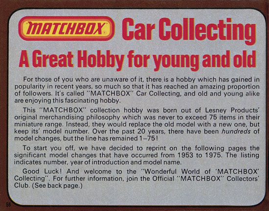 Matchbox catalogue 1976